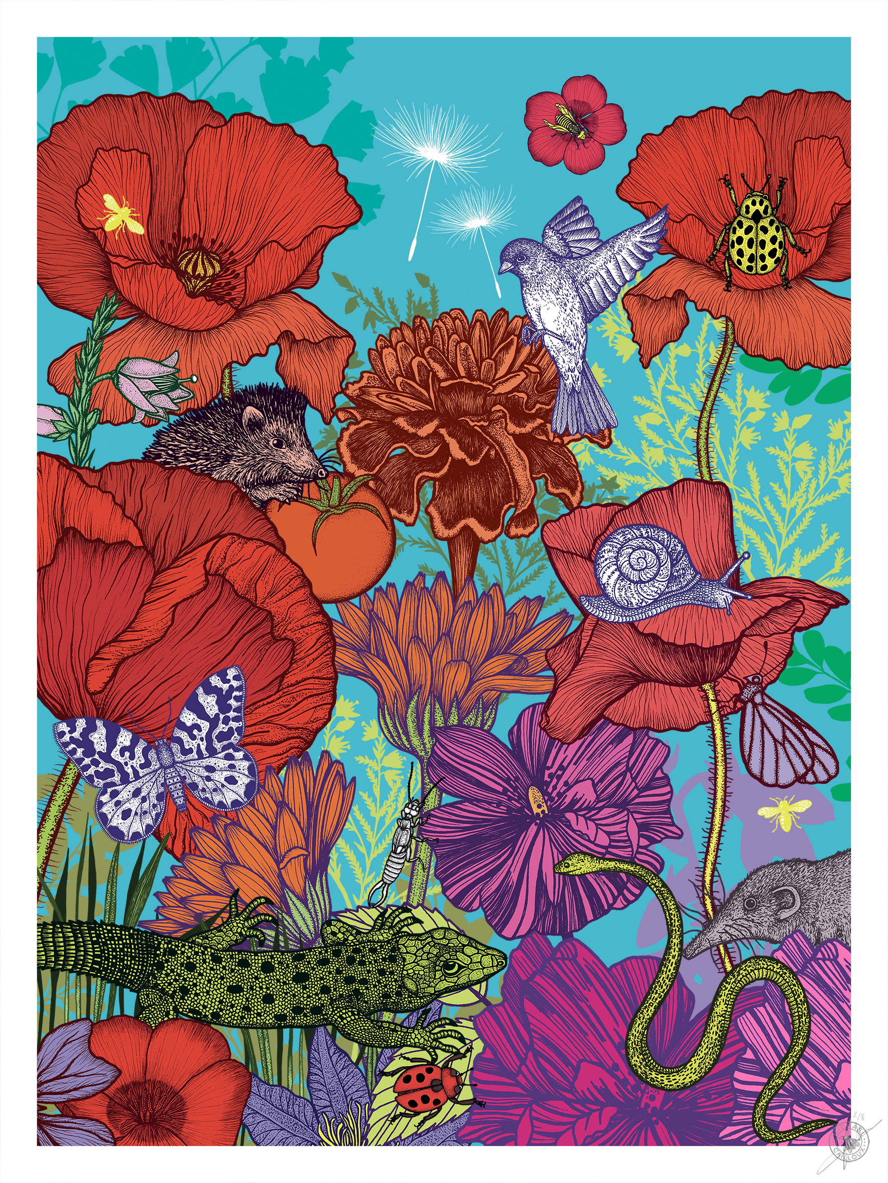 tirage d'art-garden party-Michael-cailloux-Art