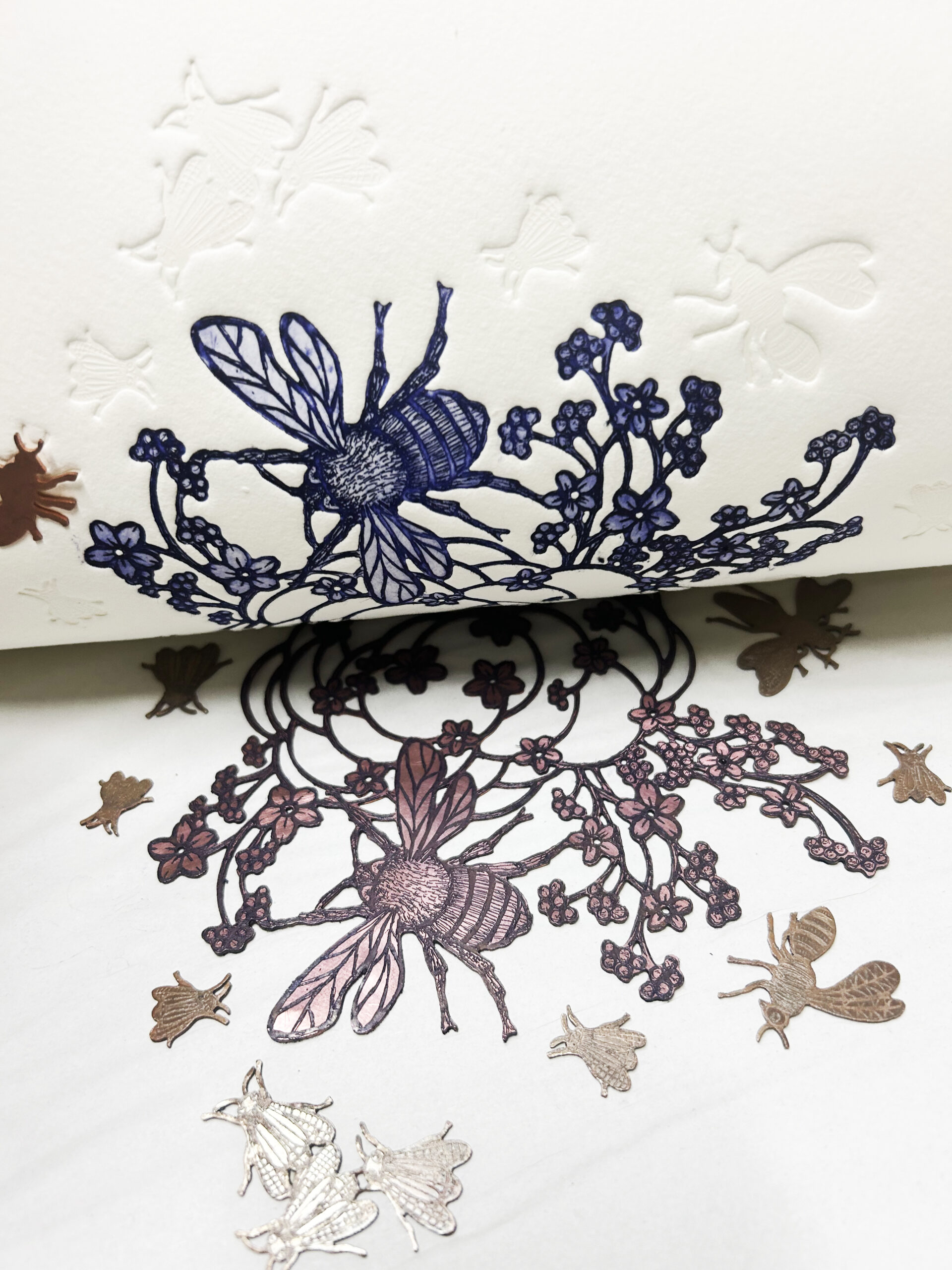 art - gravure - haute voltige-Michael Cailloux - bleu