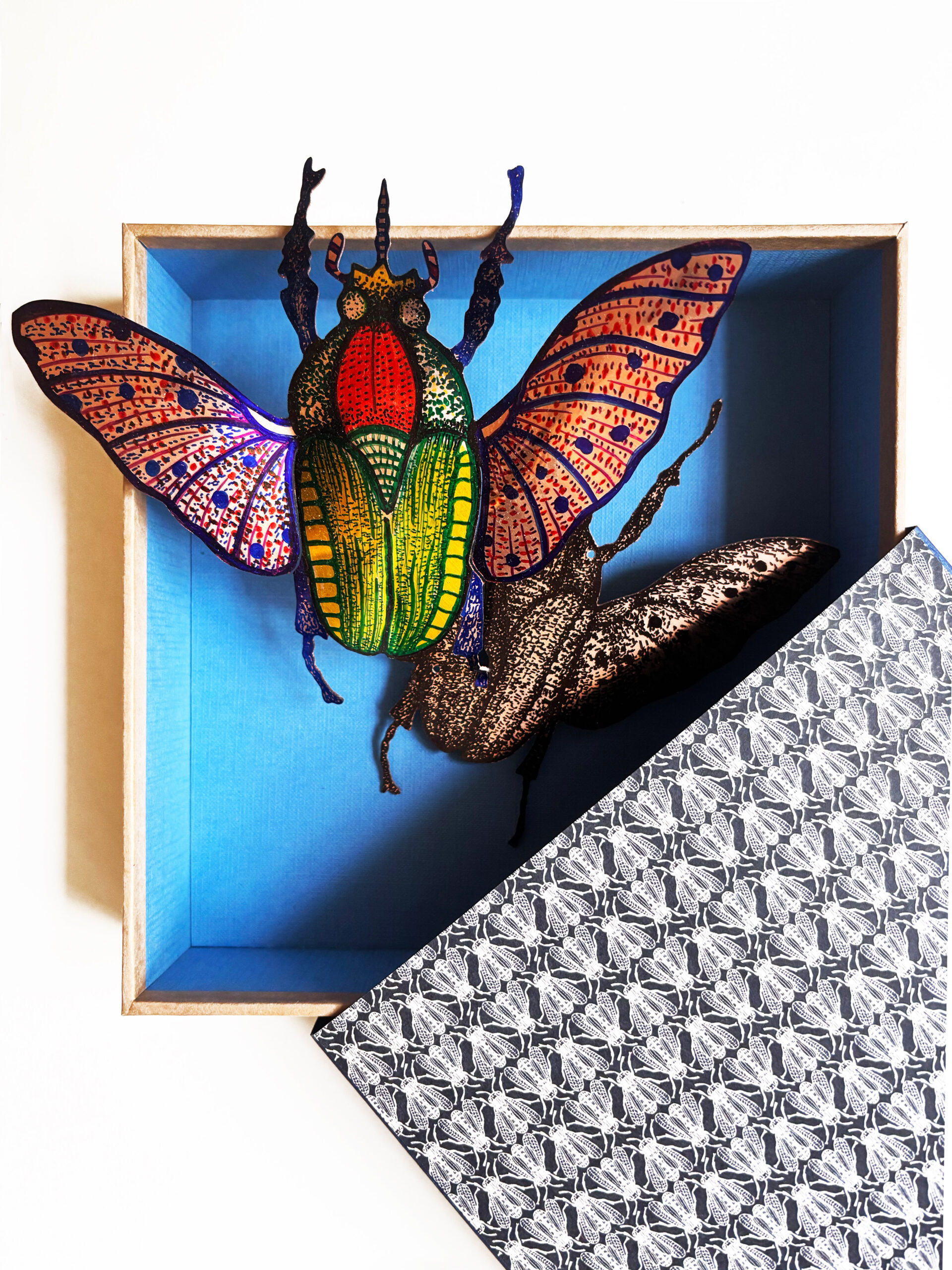 flatteuse-michael cailloux- sculpture-dessin sur cuivre et ciselage