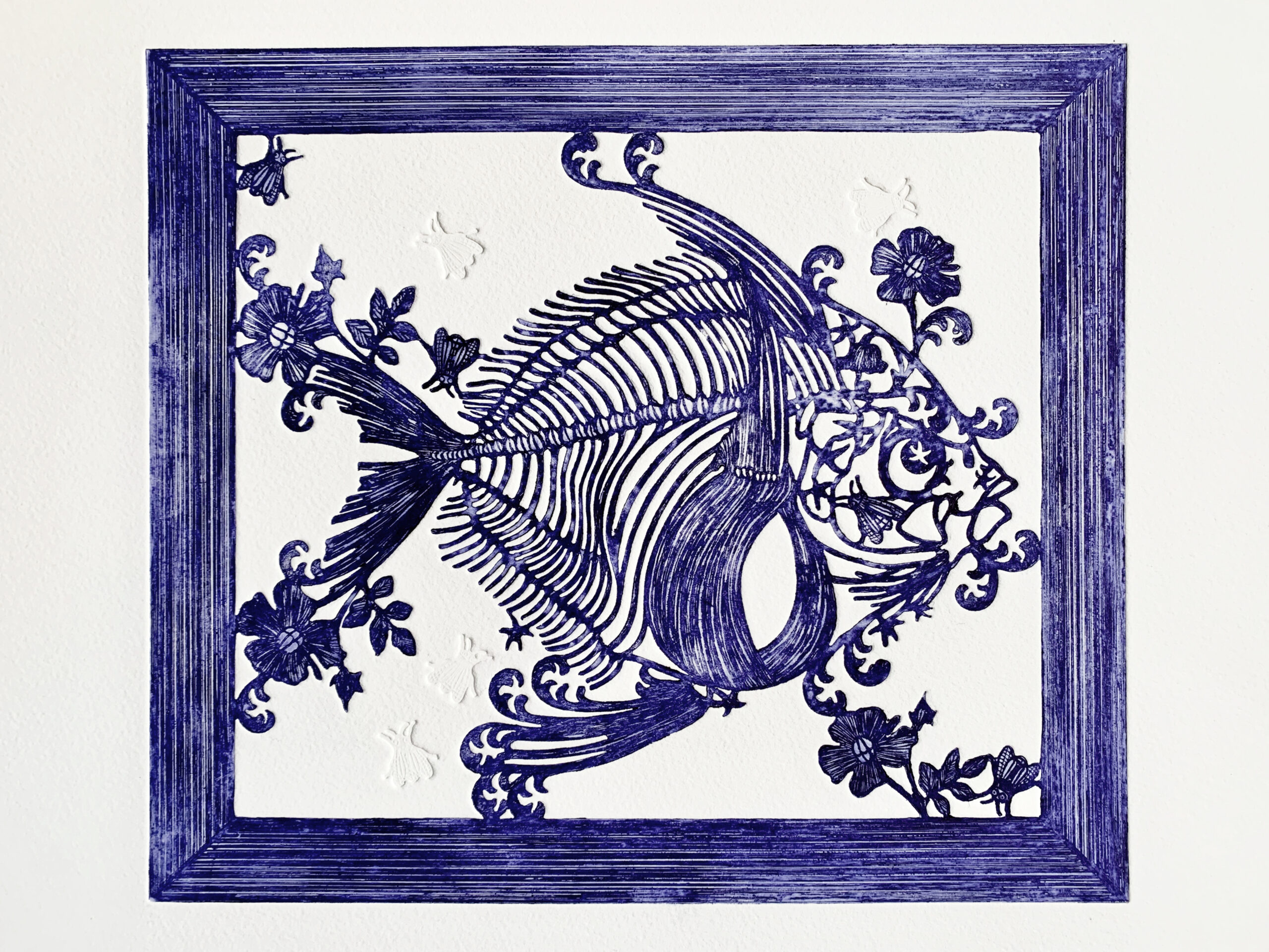gravure-ghost-fish-bleu-michael-cailloux-art