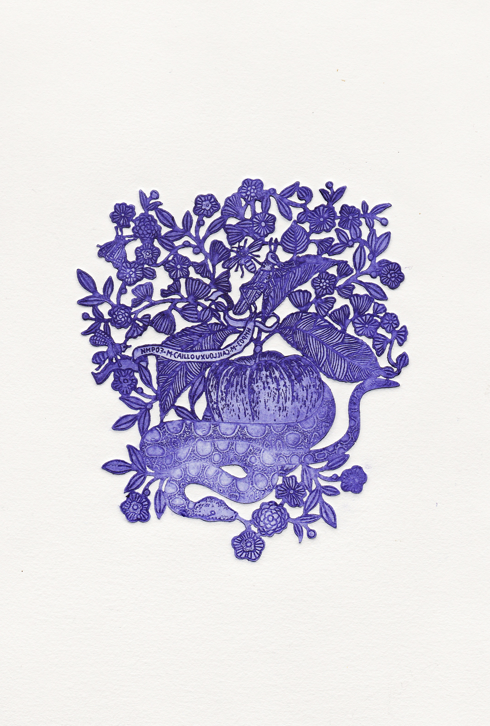 art-gravure-fruit défendu bleu - michael cailloux-2012