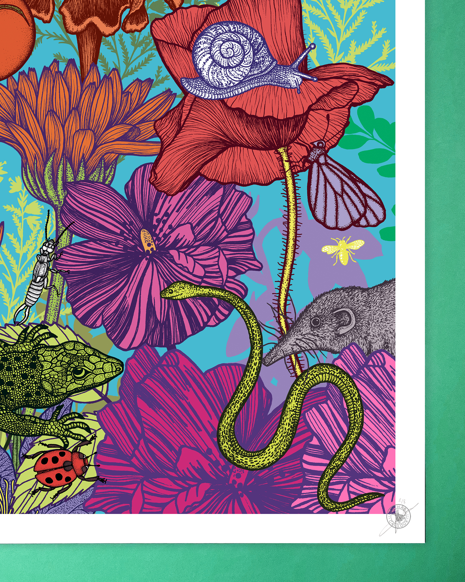 tirage d'art-garden party-Michael-cailloux-Art