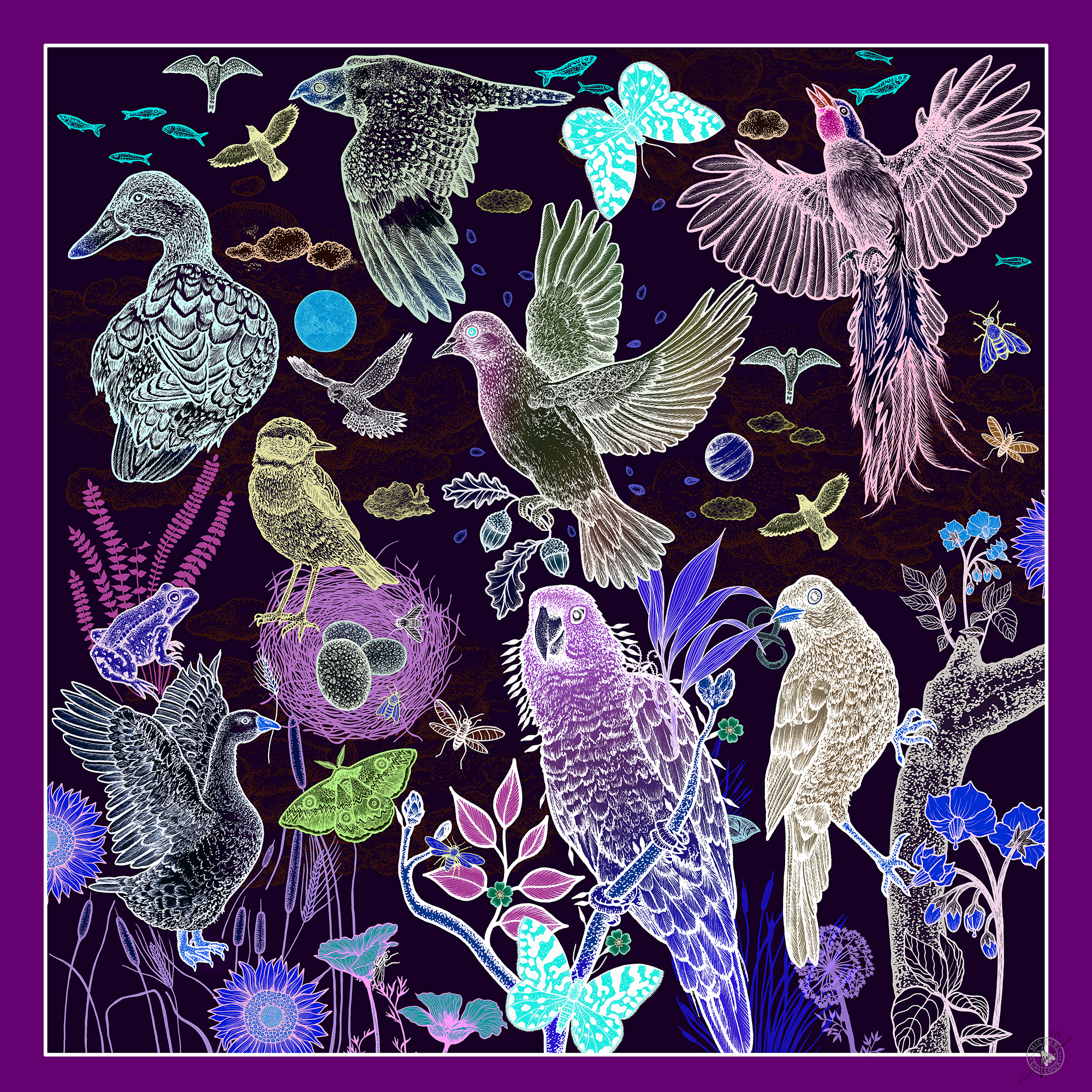 tirage-art-dessin-le chant des oiseaux-Michael-cailloux