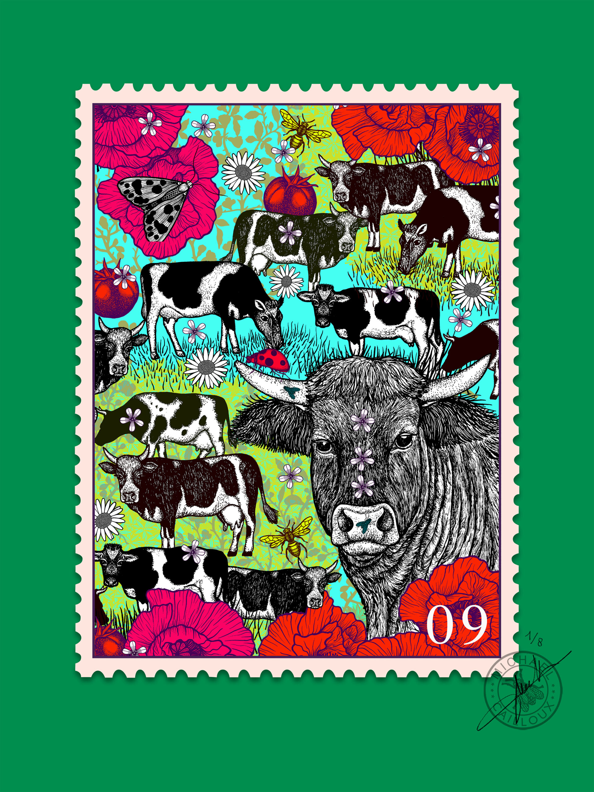 tirage-art-dessin- Destination Normandie-Michael-cailloux