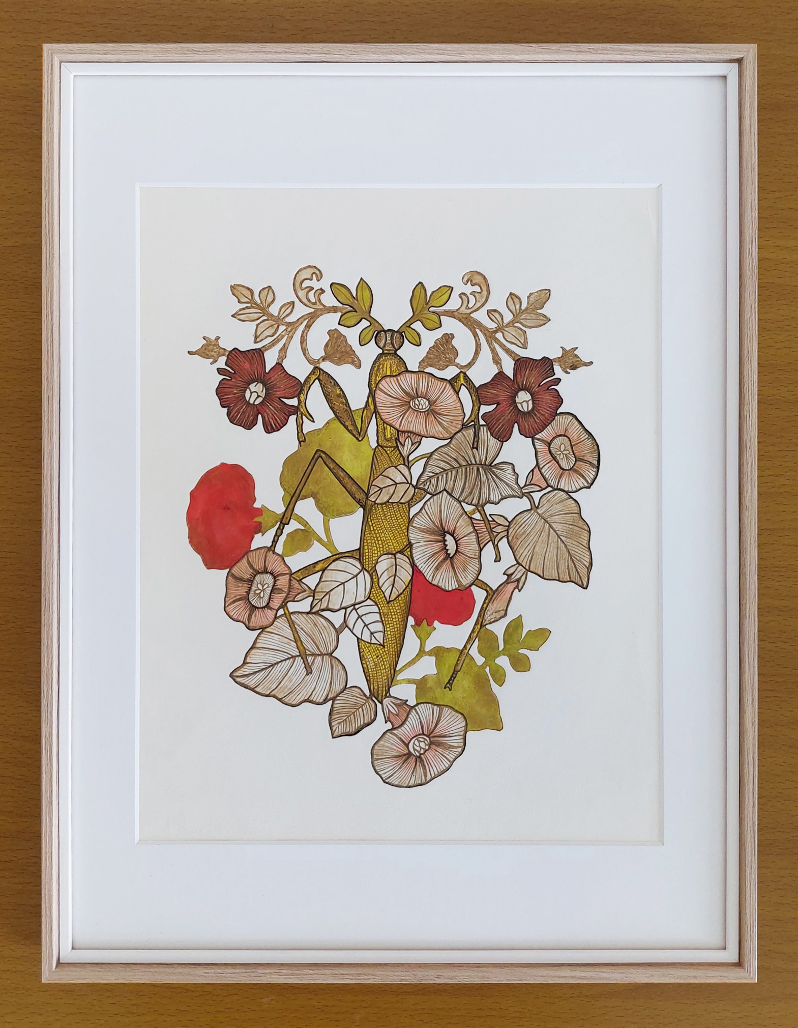 art - Renaissance - Mantis Religiosa - 2010 - Michael Cailloux -gravure et dessin - unique