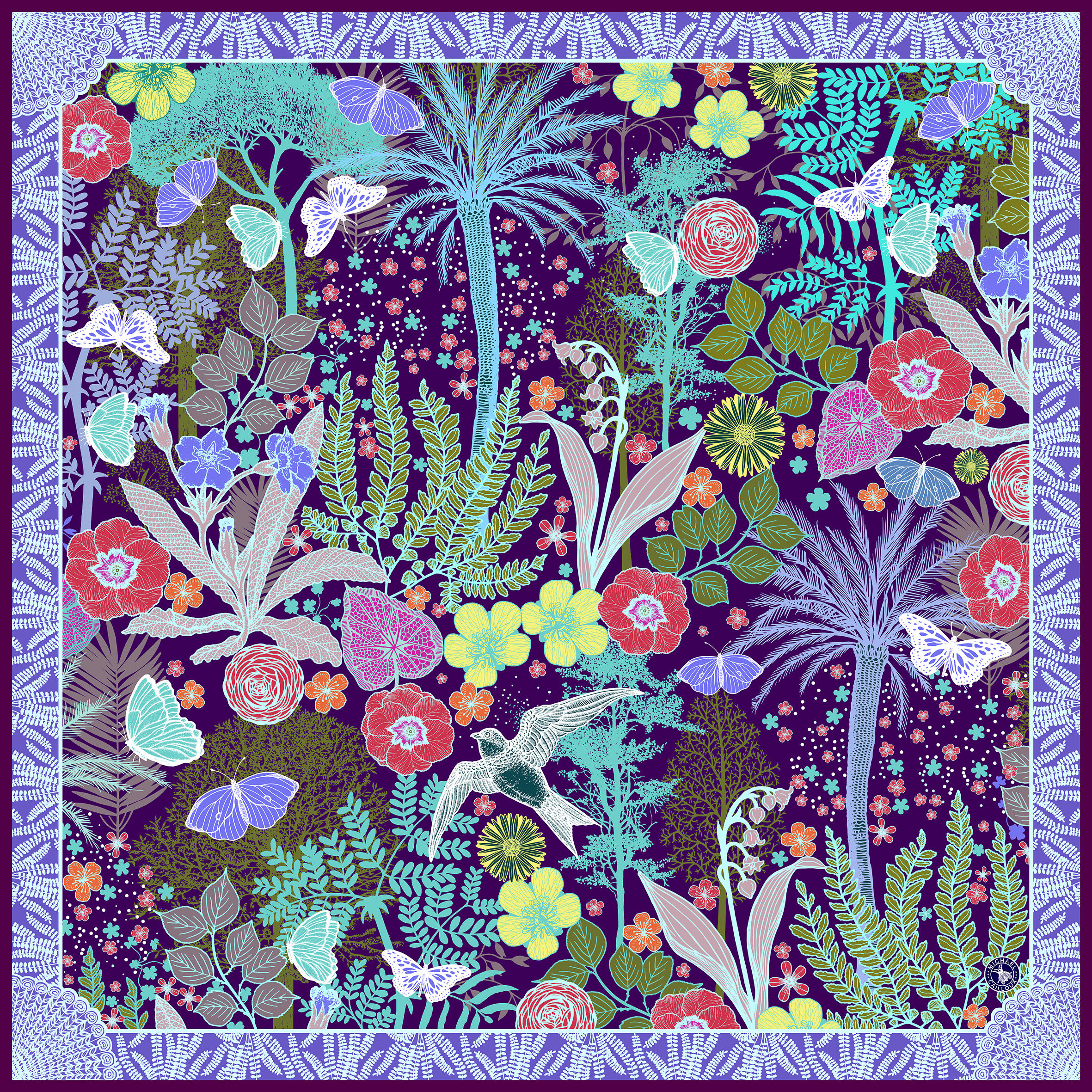 design-quatre-saisons-2019- Michael Cailloux-foulard-carré-de- soie